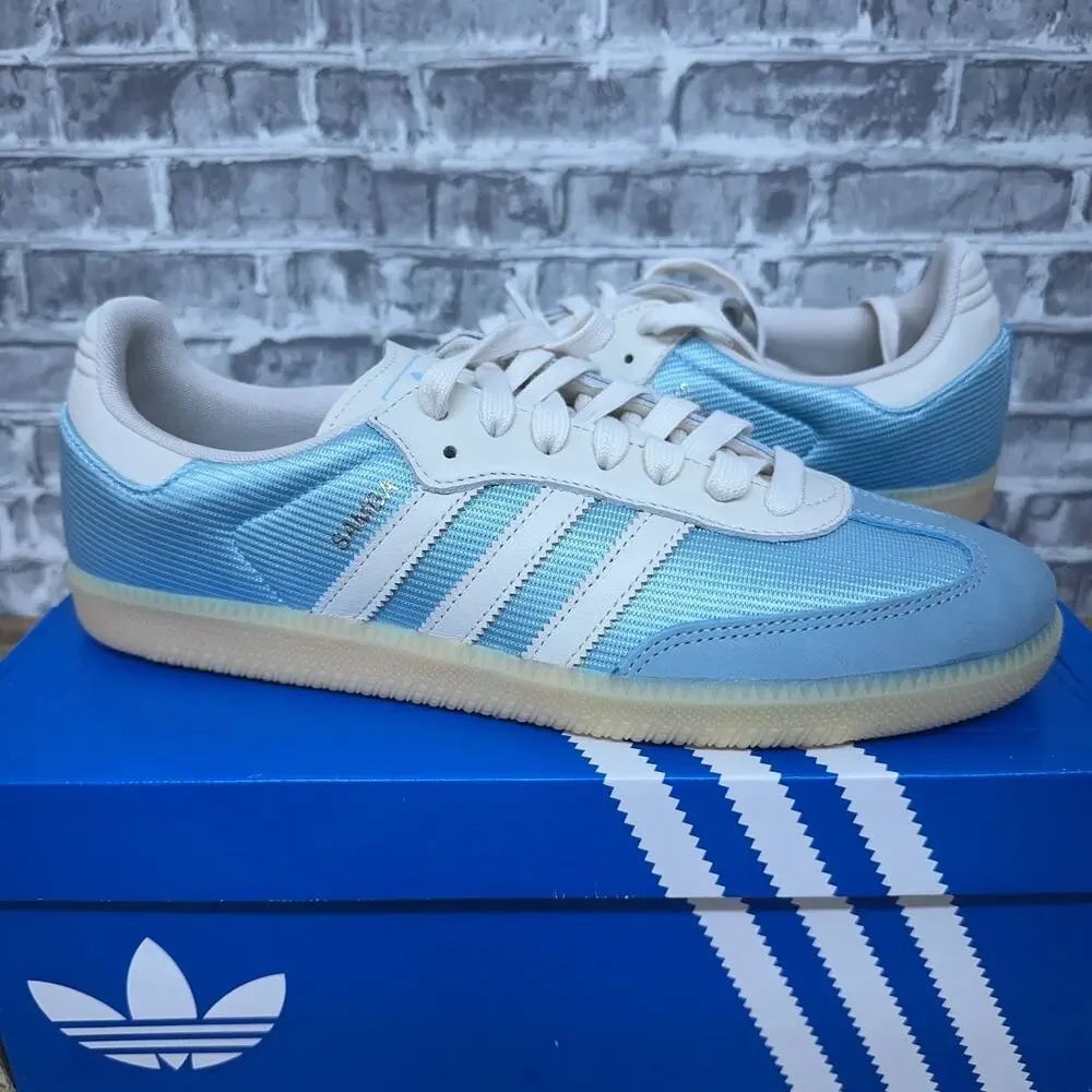 Adidas Samba OG Icey Blue Chalk White Shoes Sneaker IH6819 Mens Size 10.5 New
